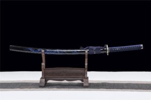 Blue Dragon King Katana Baked Blue Series Épée De Samouraï Japonais Katana Véritable Épée Faite à La Main Acier Manganèse Haute Performance Épée Longquan
